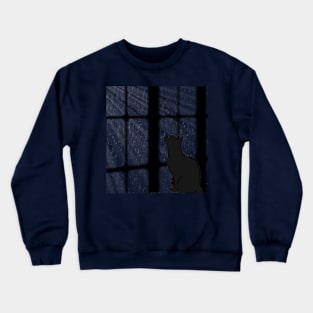 cat look to the rain Crewneck Sweatshirt